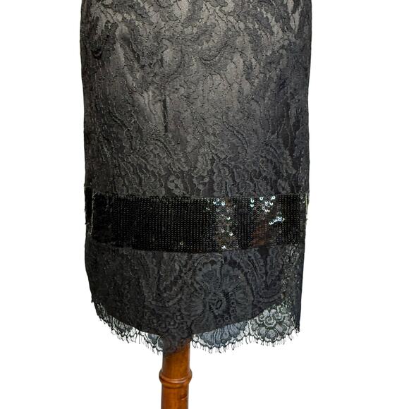 Vintage black sequin lace dress XS - Picture 16 of 16